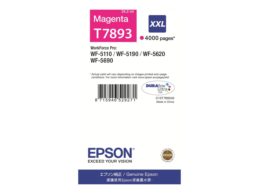 Epson T7893 - 34.2 ml - Größe XXL - Magenta - original
