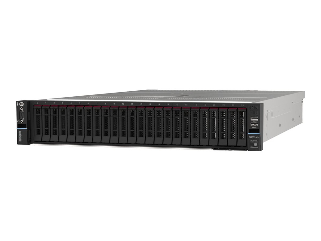 Lenovo ThinkSystem SR655 V3 7D9E - Server - Rack-Montage - 2U - 1-Weg - 1 x EPYC 9654P / 2.4 GHz - RAM 64 GB - SAS - Hot-Swap 6.4 cm (2.5")