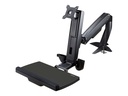 StarTech.com Startech Monitor Tischhalterung - Monitorarm für bis zu 24" Monitore - VESA Halterung - Höhenverstellbar - Befestigungskit (Bodenplatte, Spalte, Durchführungsplatte, Tastatur-Tablett, Unterlegscheiben, Monitorarm, Klemmhalterung, Basis, Basis-Pad)