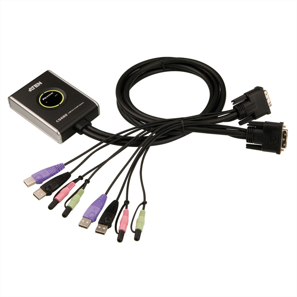 ATEN CS682 Tastatur/Video/Maus (KVM)-Switch Schwarz