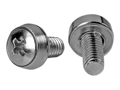 StarTech.com 12-24 Serverschrank Schrauben - 50er-Pack - vernickelt - Rack-Schrauben - Silber - US-Regierung - TAA-konform (Packung mit 50 Stück)