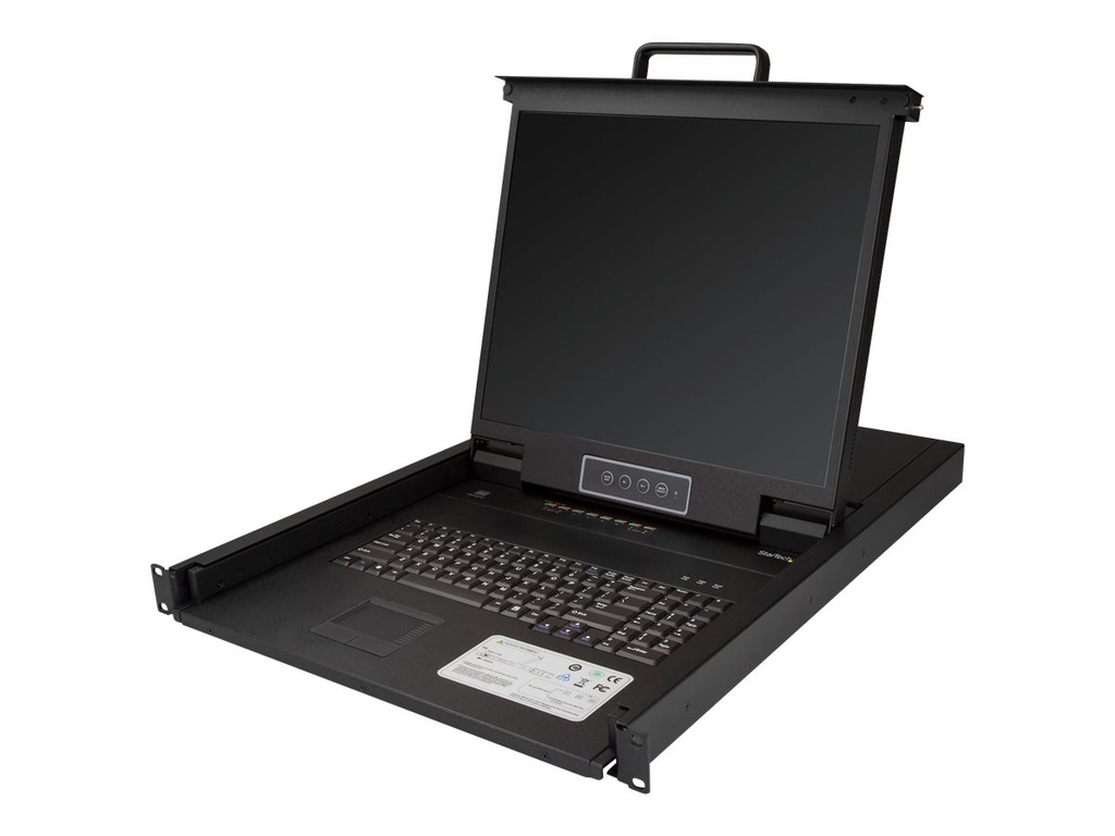 StarTech.com 8 Port Rack KVM Konsole mit 1,8 m Kabeln - US Tastatur(QWERTY), Integrierter KVM Switch mit 19" LCD Monitor - 1HE LCD KVM Konsole - OSD KVM - 50.000 MTBF - USB + VGA(RKCONS1908K) - KVM-Konsole mit KVM-Switch - 8 Anschlüsse - PS/2, USB - US-Englisch (QWERTY)