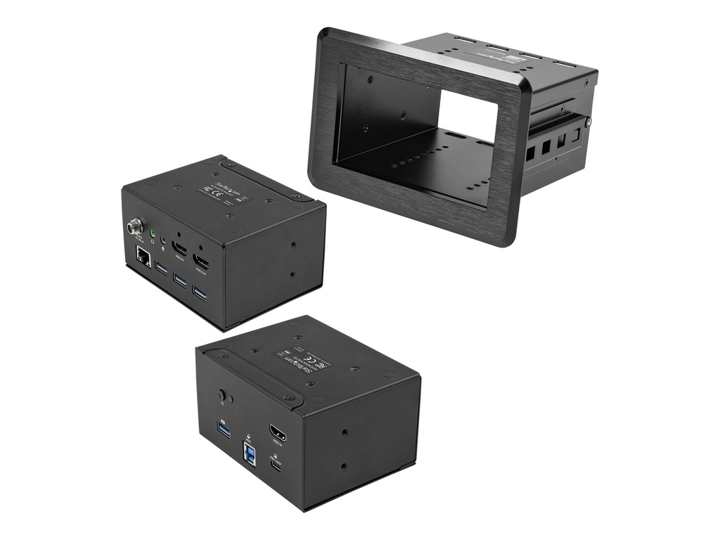 StarTech.com Dockingstation für Konferenzräume - Universelles Laptop Dock - 4K HDMI, 60W PD, USB Hub, GbE, Audio In-Table Connectivity Box für Huddle/Boardroom Collaboration Space (KITBZDOCK)