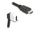 Delock HDMI-Kabel - HDMI männlich zu HDMI weiblich geneigt, Keystone - 20 cm - schwarz / weiß - 8K60Hz (7680 x 4320)