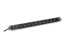 DIGITUS Steckdosenleiste mit Aluminiumprofil, 10-fach, 2 m Zuleitung IEC C14 Stecker