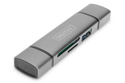 DIGITUS Dualer Kartenlesegerät & Hub USB-C / USB-A