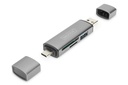 DIGITUS Dualer Kartenlesegerät Hub USB-C / USB 3.0, OTG