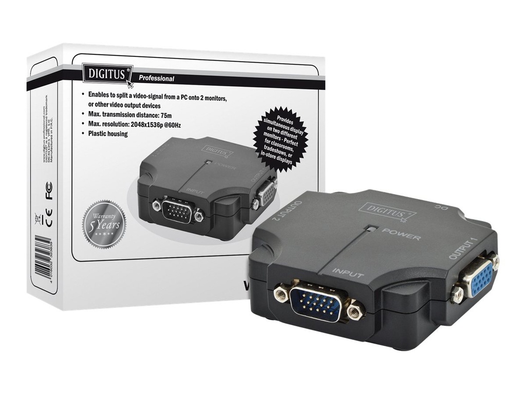 DIGITUS DS-41120-1 - Video-Verteiler - 2 x VGA