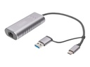 DIGITUS USB Typ-C Gigabit Ethernet Adapter 2.5G, USB-C + USB A (USB3.1/3.0)