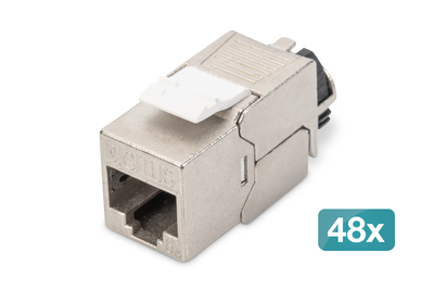 DIGITUS CAT 6A Keystone Modul, geschirmt mit intelligentem Kabelmanager - 48 Stk.