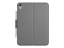 Logitech Slim Folio - Tastatur und Foliohülle - kabellos - Bluetooth LE - AZERTY - Französisch - Oxford Gray - für Apple 10.9-inch iPad (10. Generation)