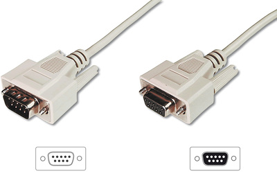 DIGITUS Datentransfer Verlängerungskabel, D-Sub9/St - D-Sub9/Bu