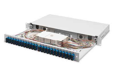 DIGITUS LWL Spleißbox, 1HE, bestückt, 24x SC DX, OS2