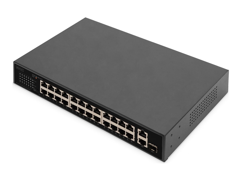 DIGITUS DN-95356 - Switch - 19", IEEE 802.3 af/at - unmanaged - 24 x 10/100 (PoE+)