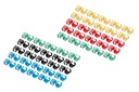 DIGITUS Farbclips für Patchkabel - Gemischt (je 20 Stück in Rot, Grün, Blau, Gelb, Schwarz)