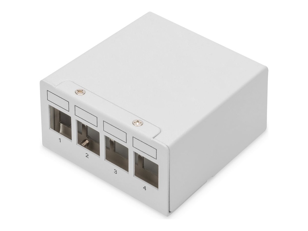 DIGITUS DN-93714 - Patch Panel - modular - geeignet für Wandmontage, Rack montierbar, Desktop - abgeschirmt - RJ-45 X 4 - Hellgrau, RAL 7035 - 1U - 25.4 cm (10")