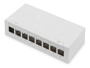 DIGITUS Patch Panel - modular - geeignet für Wandmontage, Tisch - abgeschirmt - RJ-45 X 8 - Hellgrau, RAL 7035 - 1U - 25.4 cm (10")