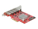 Delock PCI Express x4 Card to 4 x external SuperSpeed USB 10 Gbps (USB 3.2 Gen 2)