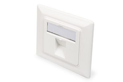 DIGITUS Leerdose für Keystone Module, Rahmen 80x80 mm + Zentralplatte 50x50 mm
