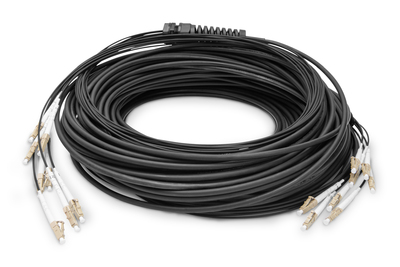 DIGITUS Vorkonfektionierte Glasfaser Universal Breakout Kabel, Multimode OM4, 8 Fasern, LC/UPC - LC/UPC