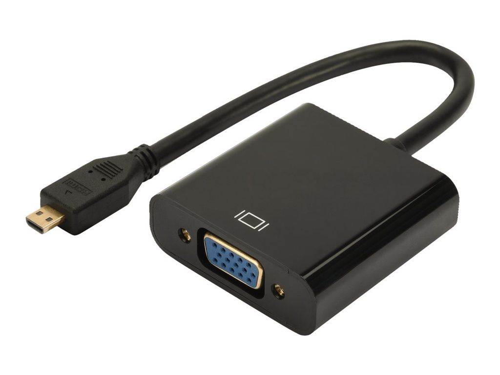 DIGITUS Video- / Audio-Adapter - 19 pin micro HDMI Type D männlich zu HD-15 (VGA)