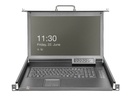 DIGITUS KVM-Konsole mit KVM-Switch - 1 Anschlüsse - Französisch - 43.2 cm (17")