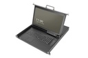DIGITUS Modulare HD LCD KVM Konsole mit 17" TFT, 1-Port VGA KVM Anschluss, Touchpad, schweizer Tastaturlayout