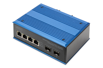 DIGITUS Industrieller 4+2-Port Gigabit Ethernet PoE Switch