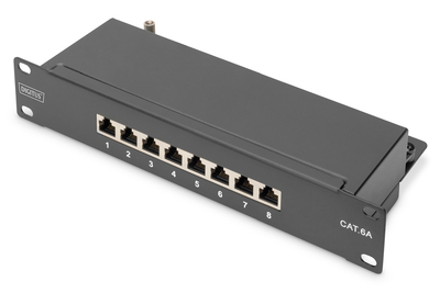 DIGITUS CAT 6A, Klasse E Patch Panel, geschirmt, schwarz