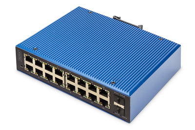 DIGITUS Industrieller 16+2-Port L2 managed Gigabit Ethernet Switch