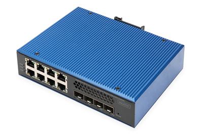DIGITUS Industrieller 8 + 4 10G Uplink Port L3 managed Gigabit Ethernet Switch