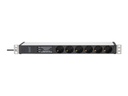 DIGITUS Stromverteilungseinheit (Rack - einbaufähig) - Wechselstrom 230 V - 3600 VA - 1-phasig - Eingabe, Eingang power CEE 7/7 - Ausgangsanschlüsse: 6 (power CEE 7/3)