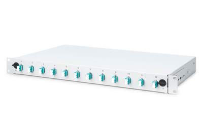 DIGITUS LWL Spleißbox, 1HE, bestückt, 12x LC DX, OM3