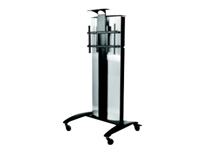 Peerless AV SR575E - Wagen - für LCD-Display / Videokonferenzsystem - gebürsteter rostfreier Edelstahl, Pulverbeschichtung mit schwarzer Texturierung - Bildschirmgröße: 81.28-190.5 cm (32"-75")