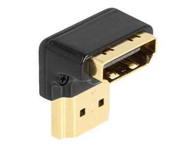 Delock Hohe Geschwindigkeit - HDMI-Adapter - HDMI männlich zu HDMI weiblich nach unten abgewinkelt - Schwarz - 8K60Hz (7680 x 4320)