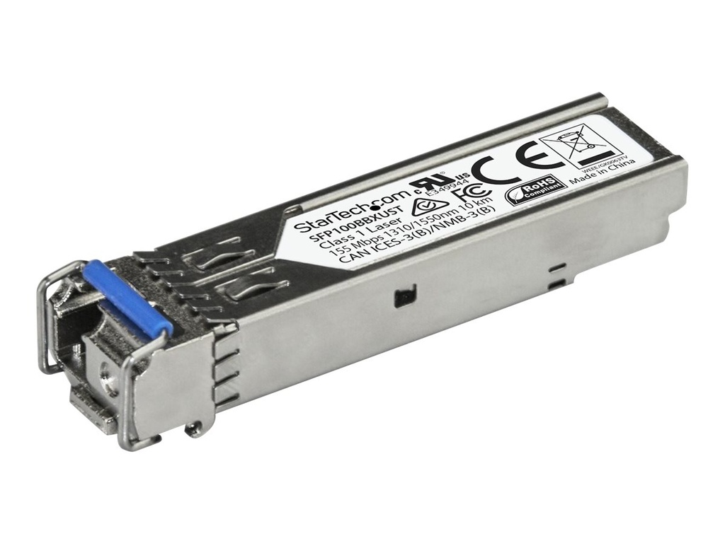 StarTech.com 100BASE-BX - Downstream - 100 Mbit/s Transceiver - LC Fiber - MSA konform - 10 km - 100 Mbit/s SFP Modul - Single Mode SFP - SFP (Mini-GBIC)-