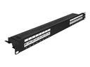 Delock Patch Panel - Rack montierbar - CAT 6a - RJ-45 X 16, LSA X 16 - Schwarz - 1U - 48.3 cm (19")