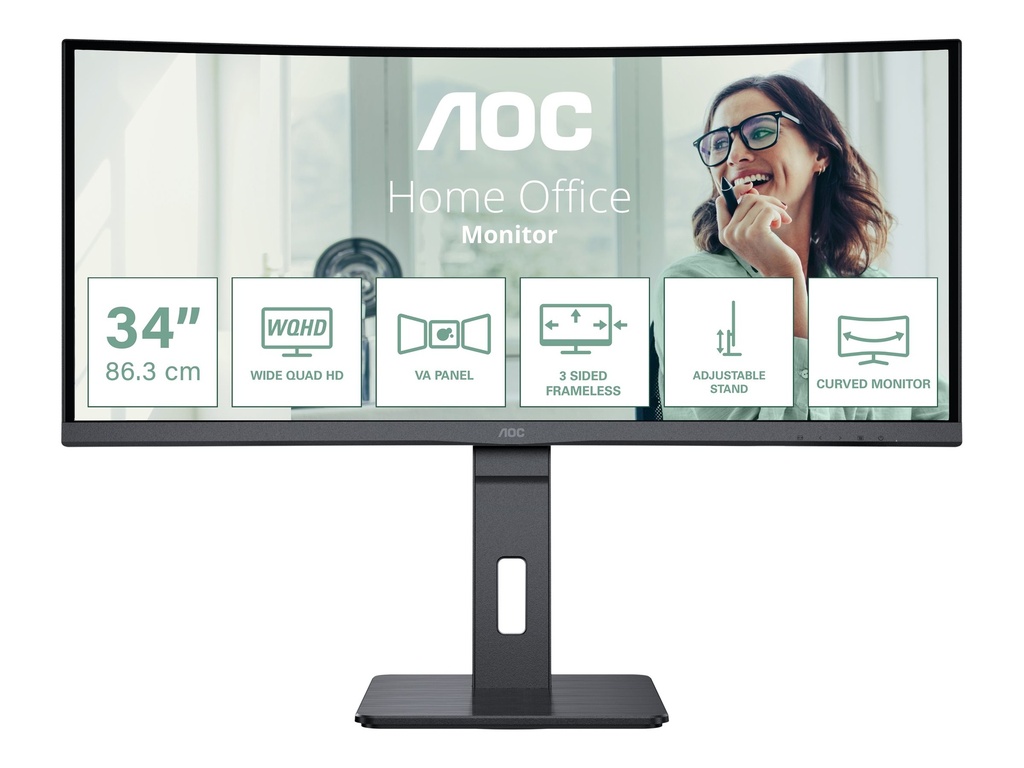 AOC Pro-line CU34P3CV - P3 Series - LED-Monitor - gebogen - 86.36 cm (34")