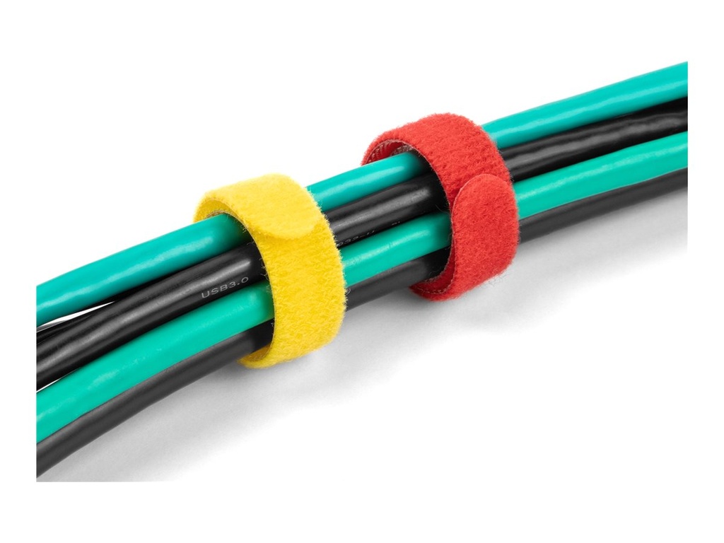 Delock Klettverschluss - 15 cm - Schwarz, Blau, Gelb, Rot, grün (Packung mit 10)