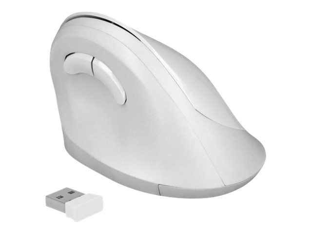 Delock Ergonomic - Vertikale Maus - ergonomisch - Für Rechtshänder - optisch - 6 Tasten - kabellos - 2.4 GHz - kabelloser Empfänger (USB)