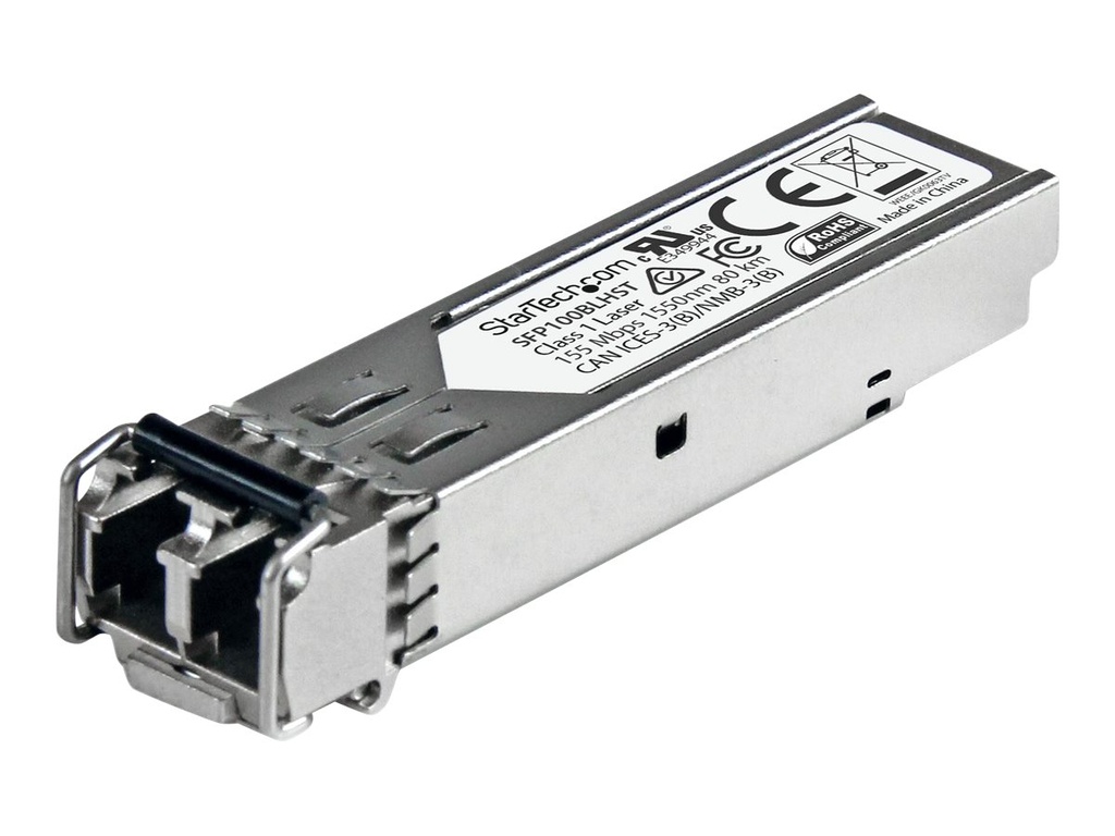 StarTech.com 100BASE-LH - Upstream - 100 Mbit/s Transceiver - LC Fiber - MSA konform - 80 km - 100 Mbit/s SFP Modul - Single Mode SFP - SFP (Mini-GBIC)-