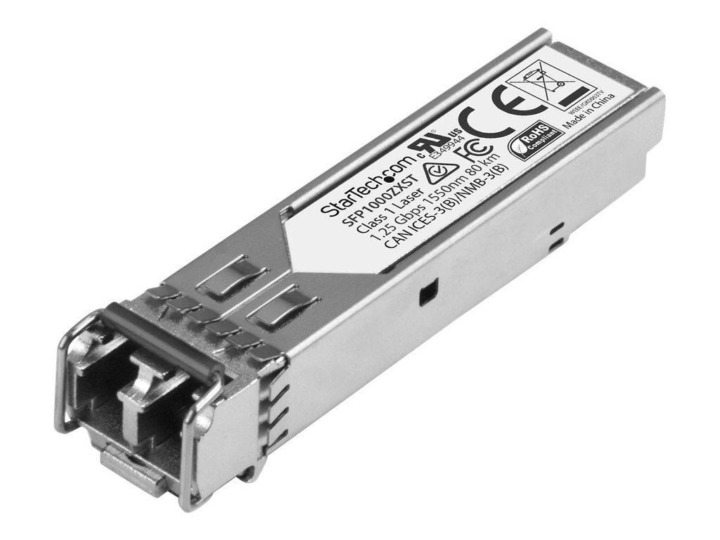 StarTech.com 1000BASE-ZX - Gigabit Transceiver - LC Fiber - MSA konform - 80 km - Gigabit SFP Modul - Single Mode SFP - 1550nm - SFP (Mini-GBIC)-