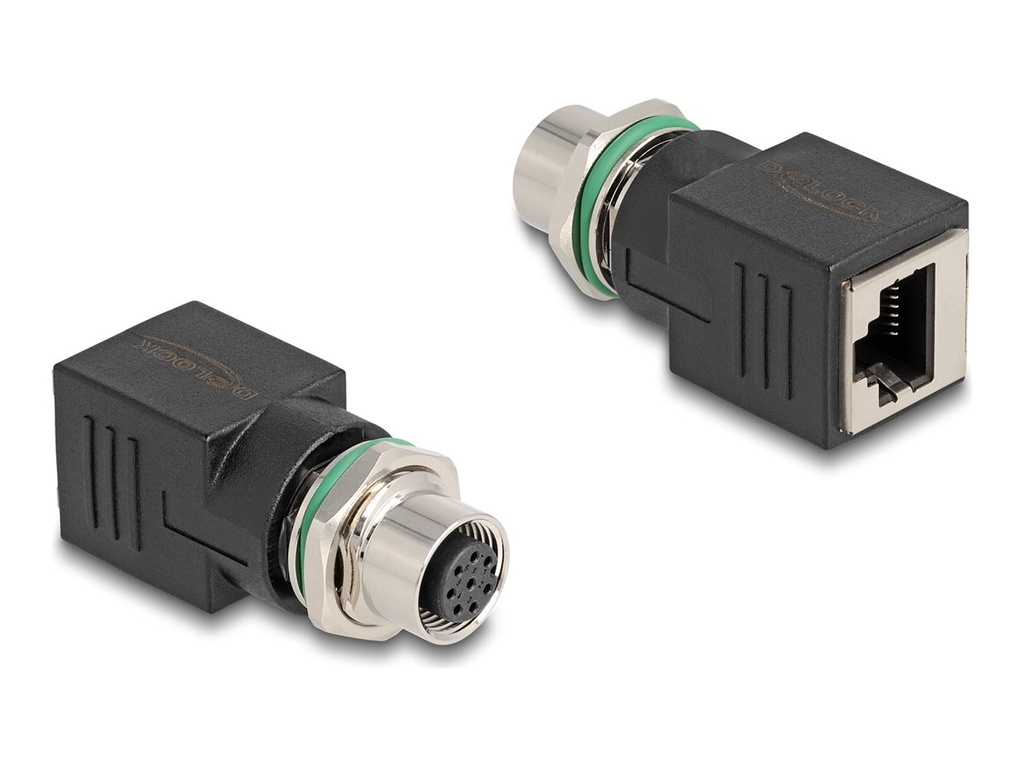 Delock Netzwerkadapter - 8-polig M12 (W) schraubbar zu RJ-45 (W)