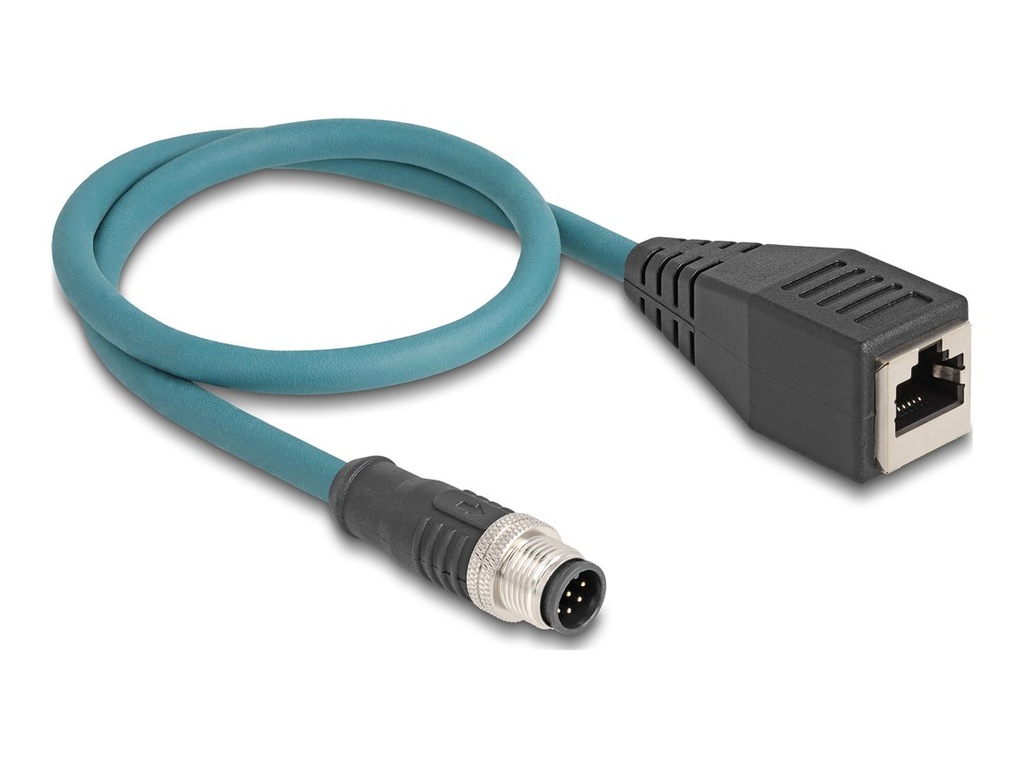 Delock Netzwerkkabel - 8-polig M12 (M) zu RJ-45 (W)
