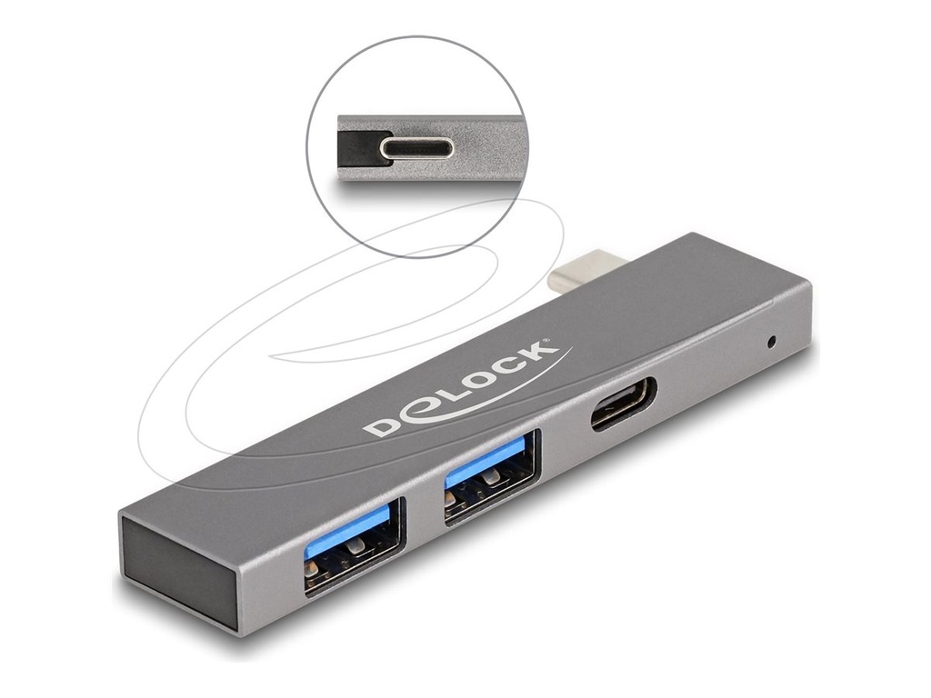 Delock Hub - schlank, 5 Gbps, mit USB Typ-C