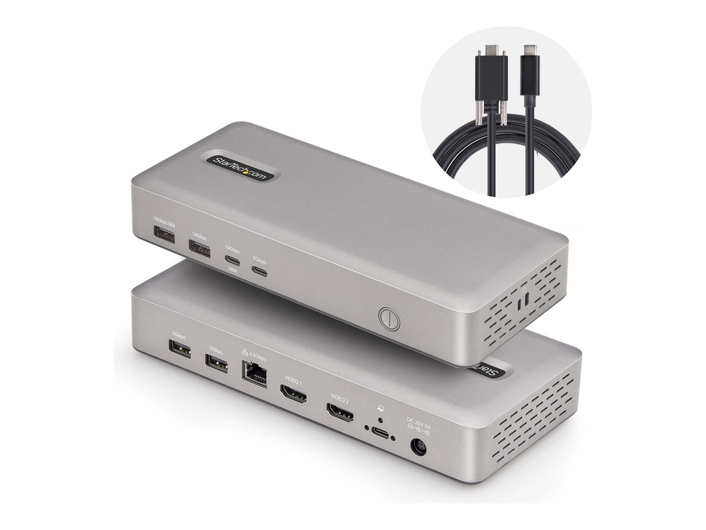StarTech.com USB4 Docking Station, USB-C 40Gbps, Dual Video HDMI, Up to 2x 4K 60Hz 4:4:4 (RGB)