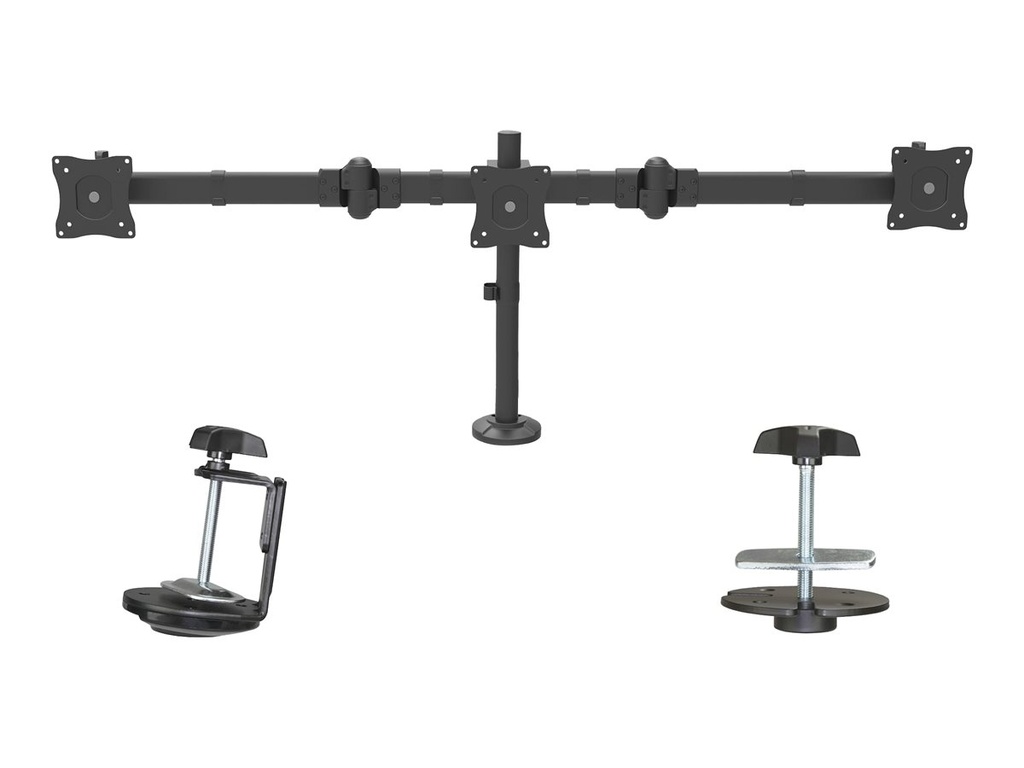 StarTech.com 3 Monitor Schreibtischhalterung - Ergonomischer VESA Monitorarm für 3 Monitore bis zu 27" - Gelenkig, höhenverstellbar - Neig/Schwenk/Drehfunktion - Schreibtischklemme/Tülle (ARMTRIO)