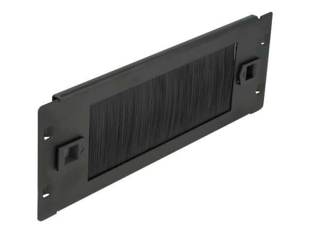 Delock Kabelabdeckung mit Bürsten - Rack montierbar - Schwarz - 2U - 25.4 cm (10")