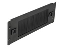 Delock Kabelabdeckung mit Bürsten - Rack montierbar - Schwarz - 2U - 25.4 cm (10")