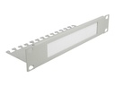 Delock Cable Management Brush Strip with Cable Support Plate - Kabelführungspanel mit Bürste - Grau - 1U - 25.4 cm (10")